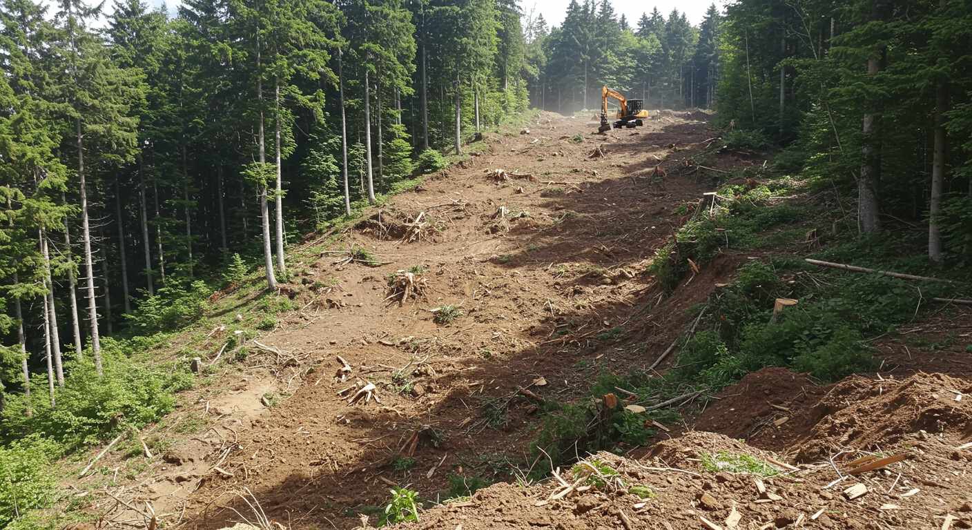 Раскорчёвка участка на склоне