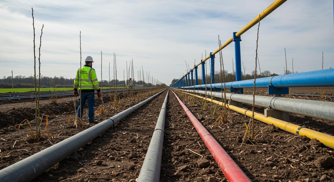 Раскорчёвка земли под прокладку трубопровода