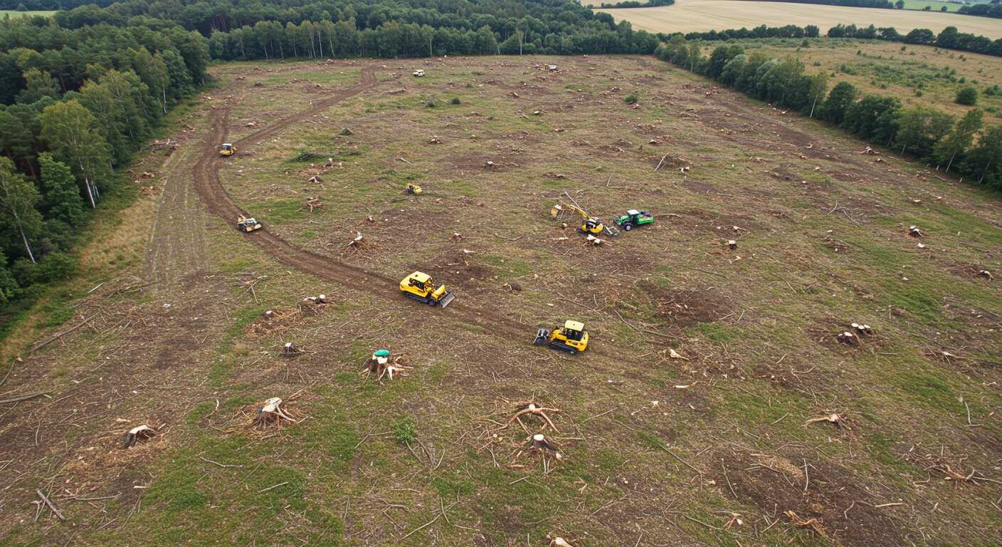 Раскорчёвка земли для сельхозработ
