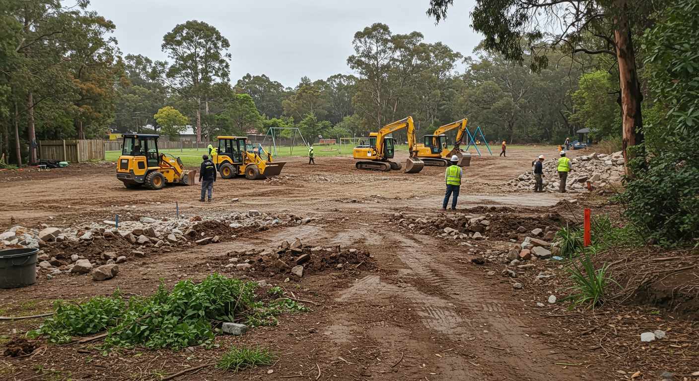 Раскорчёвка участка для детской площадки