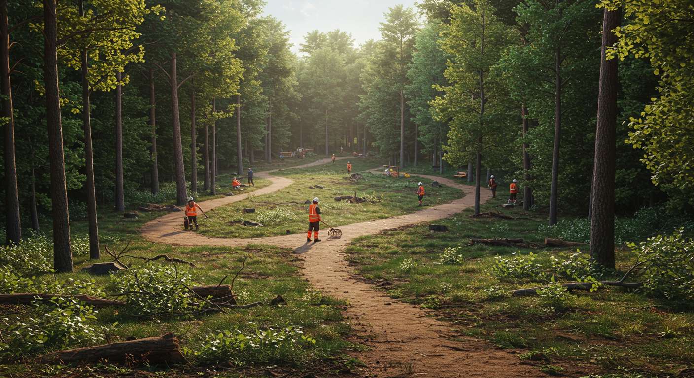 Раскорчёвка территории под рекреационную зону