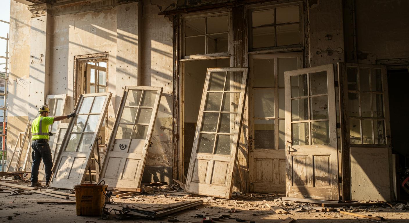 Вывоз старых дверей и окон