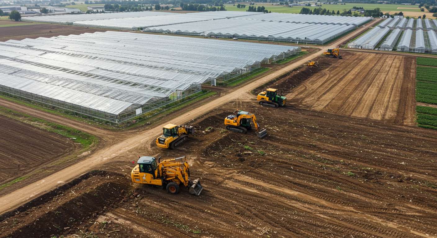 Раскорчёвка земель под тепличные комплексы