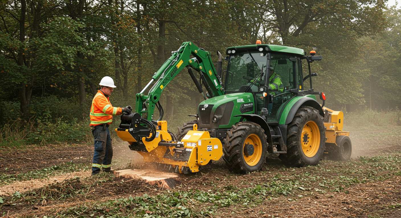 Раскорчёвка с корчевателями-тракторными