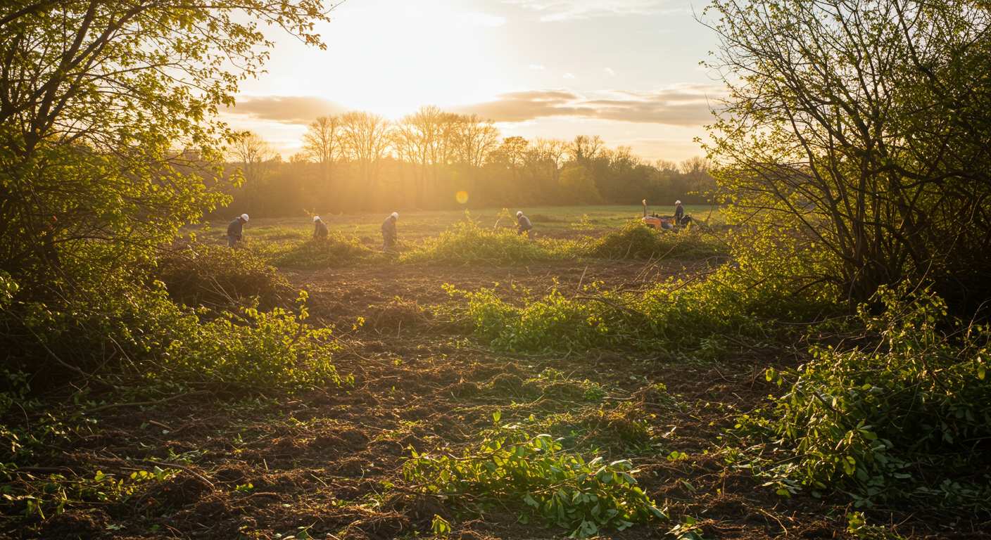 Раскорчёвка зарослей и кустарников
