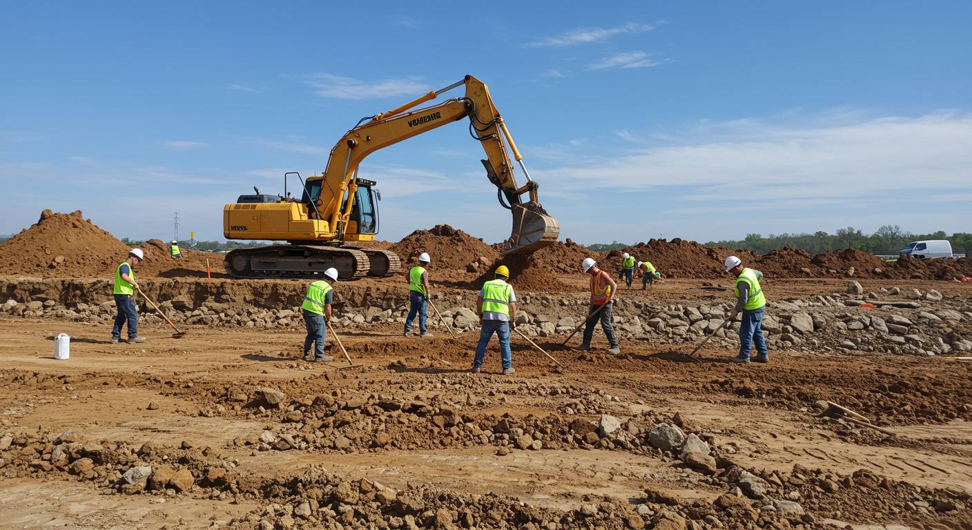 Профессиональное выравнивание и планировка территории под строительство Выравнивание и планировка участка