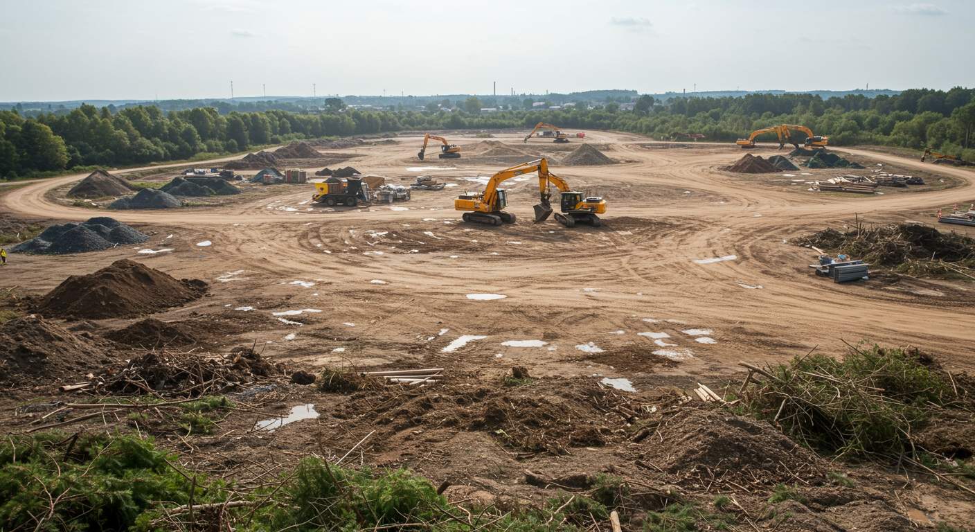 Раскорчёвка под промышленную инфраструктуру