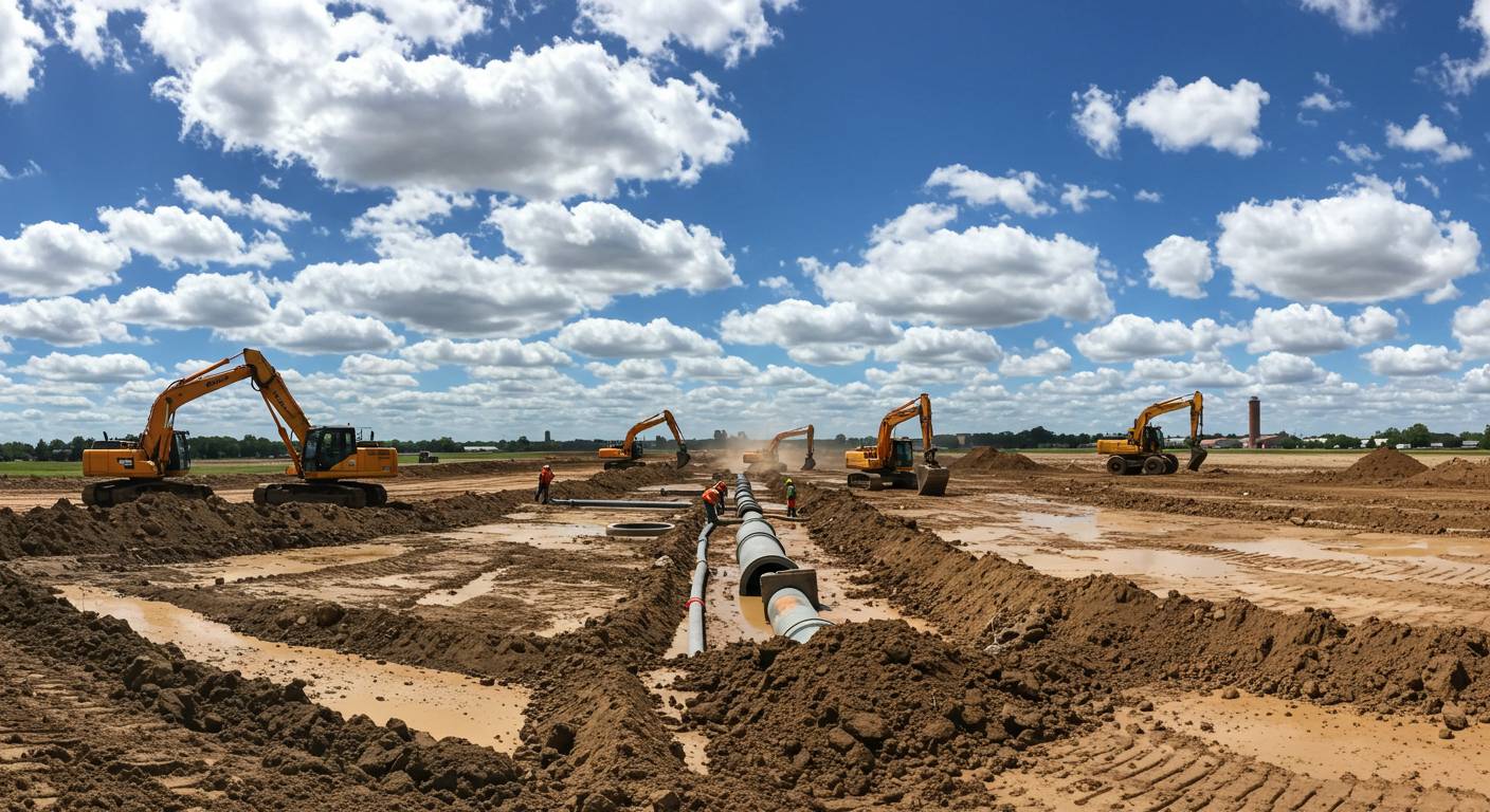 Раскорчёвка под прокладку канализаций