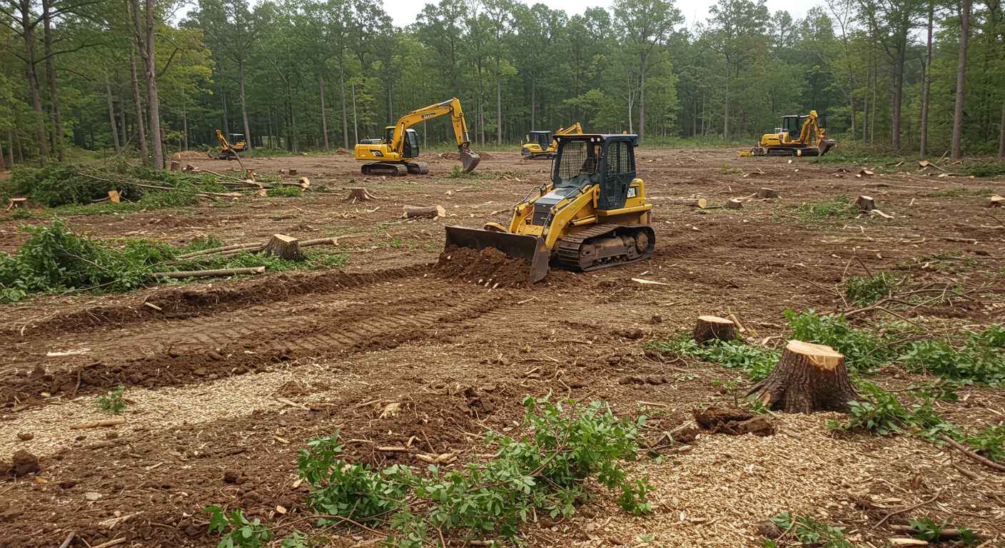 Раскорчёвка земли под питомники