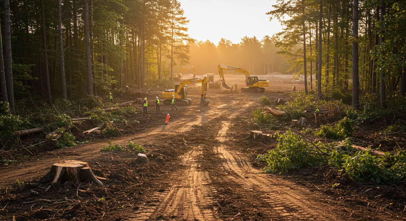 Раскорчёвка участка под частный дом