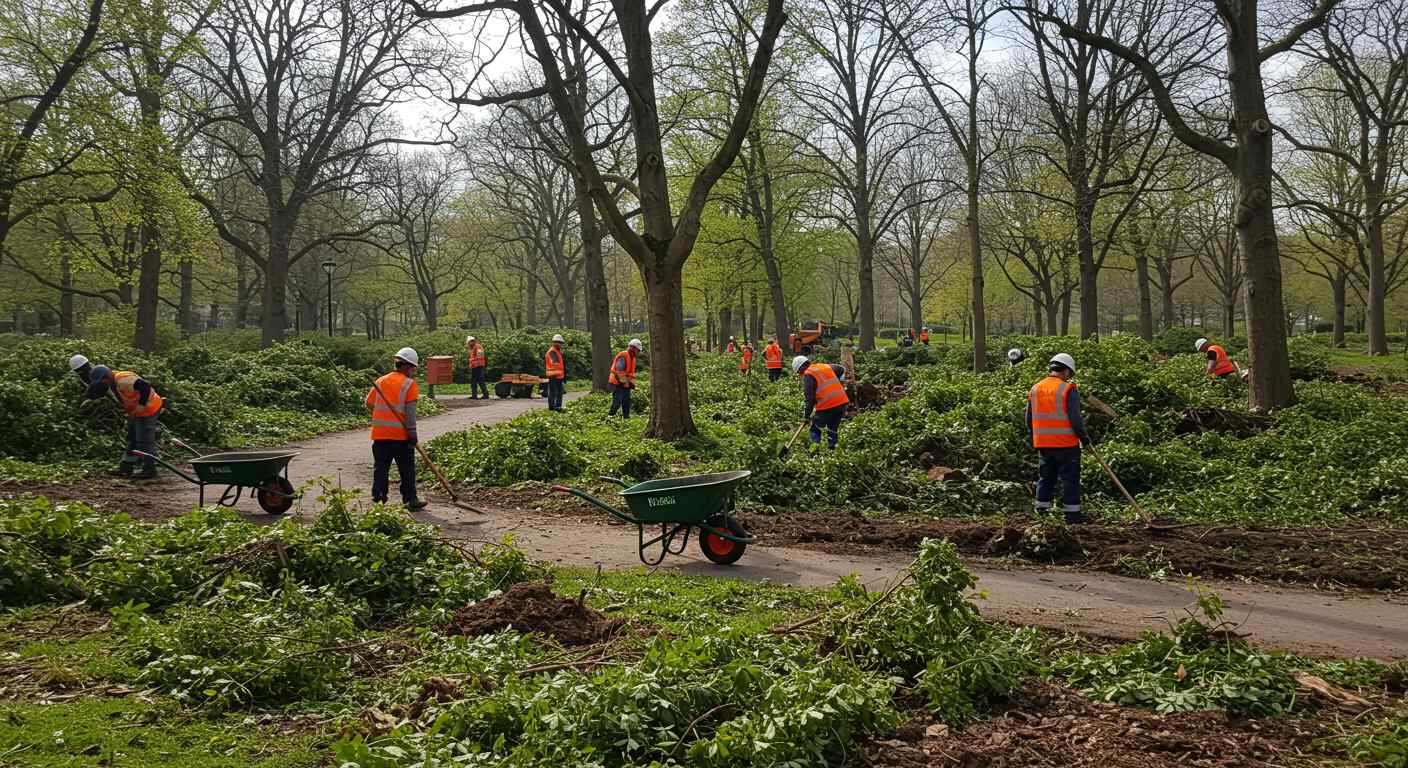 Раскорчёвка парковой зоны