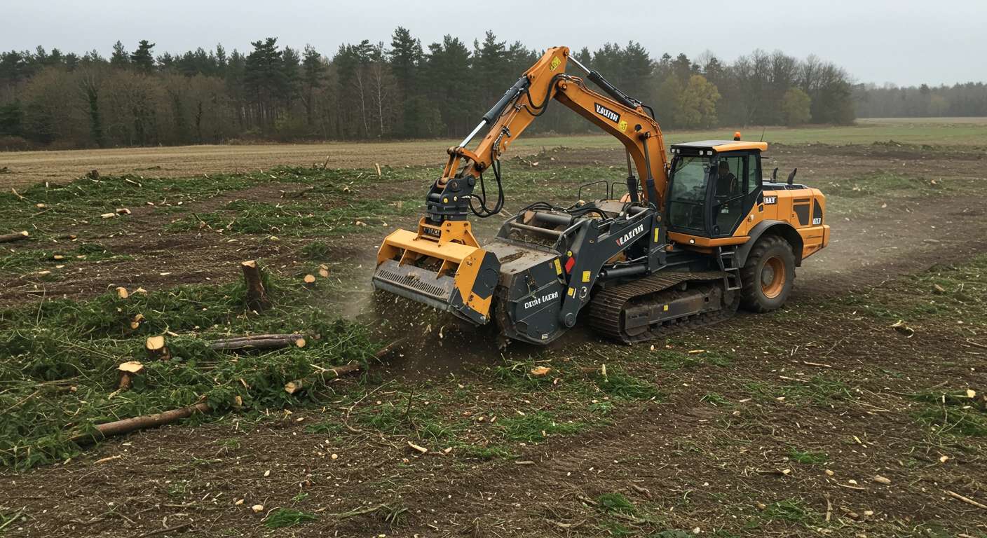 Раскорчёвка с дроблением остатков на участке