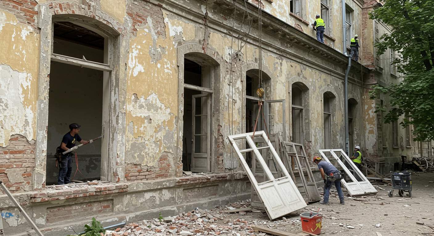 Вывоз старых дверей и окон