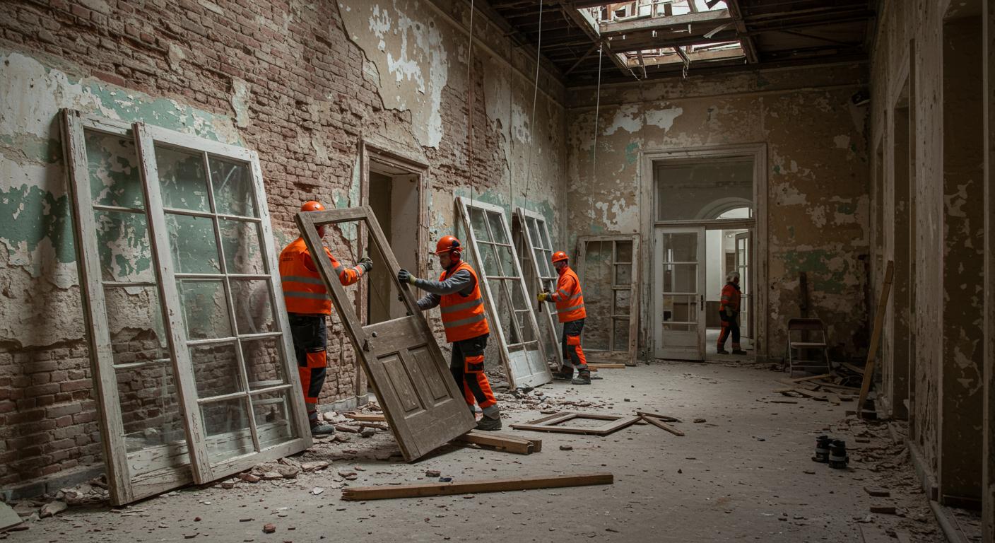 Вывоз старых дверей и окон