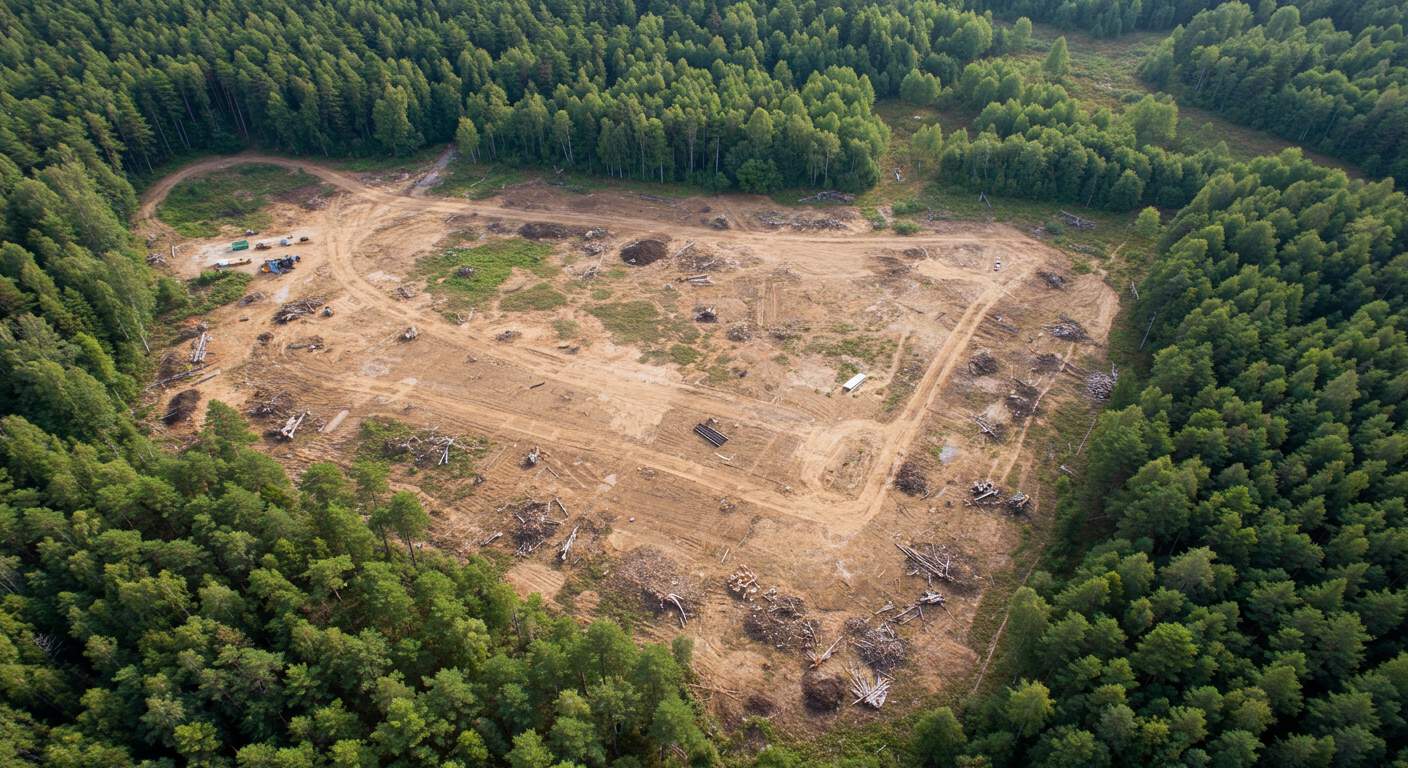 Раскорчёвка территории под коттеджный посёлок