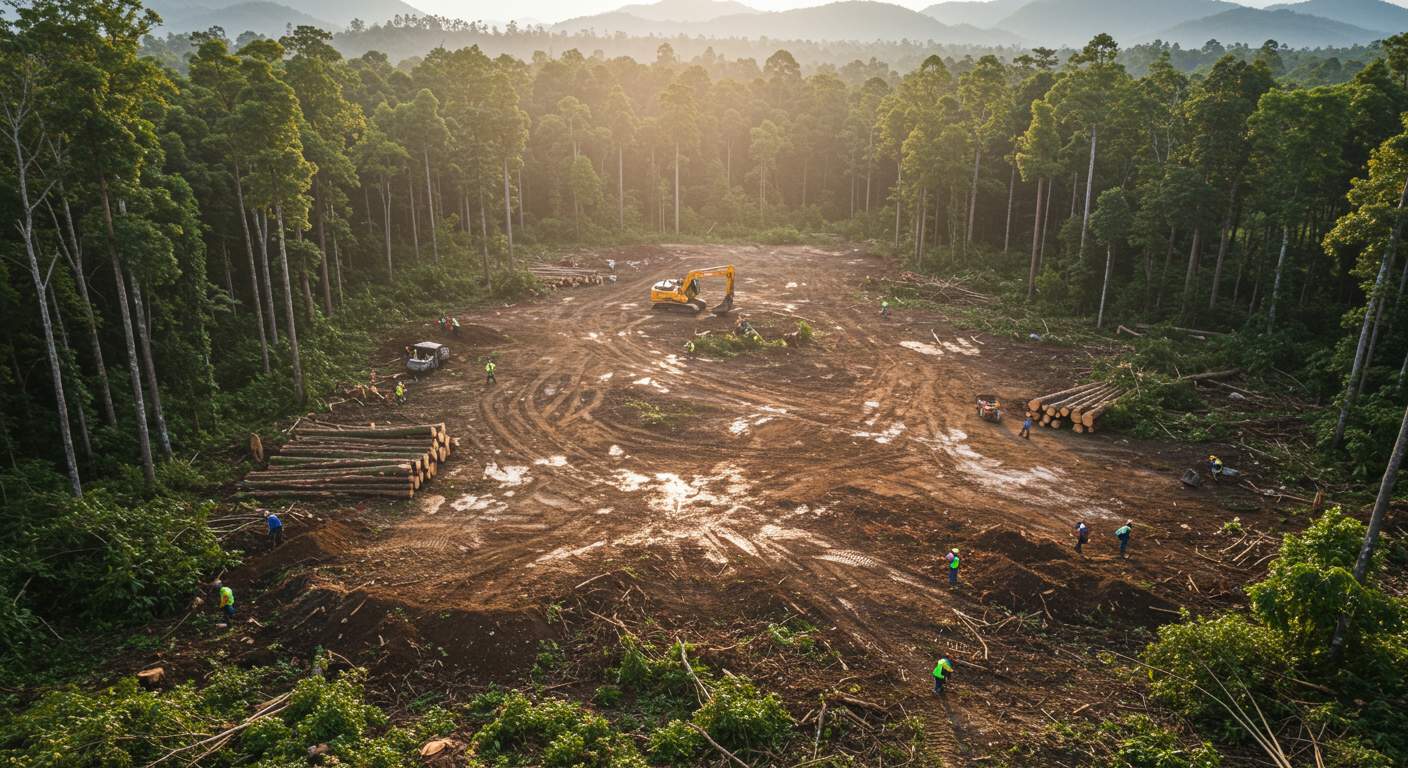 Раскорчёвка целинных земель