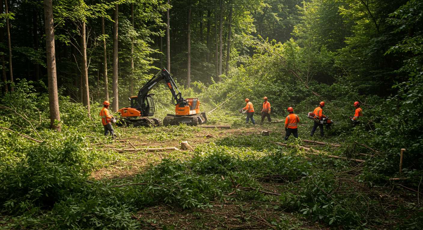 Раскорчёвка густых зарослей