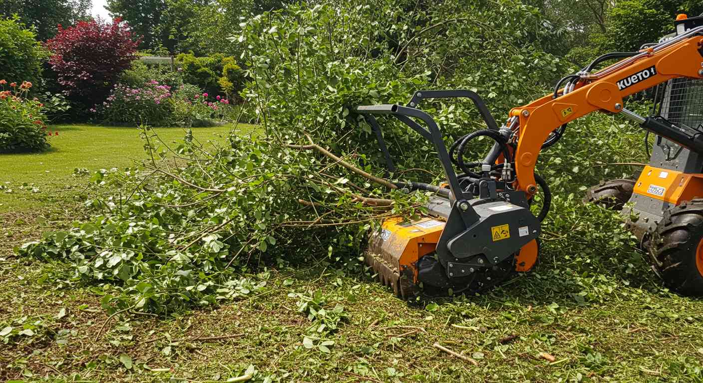Раскорчёвка с использованием мульчера