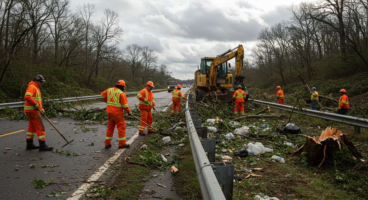 Раскорчёвка обочин дороги