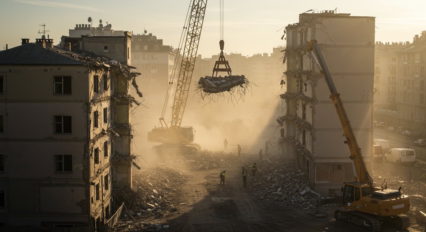 Снос старых построек и сооружений