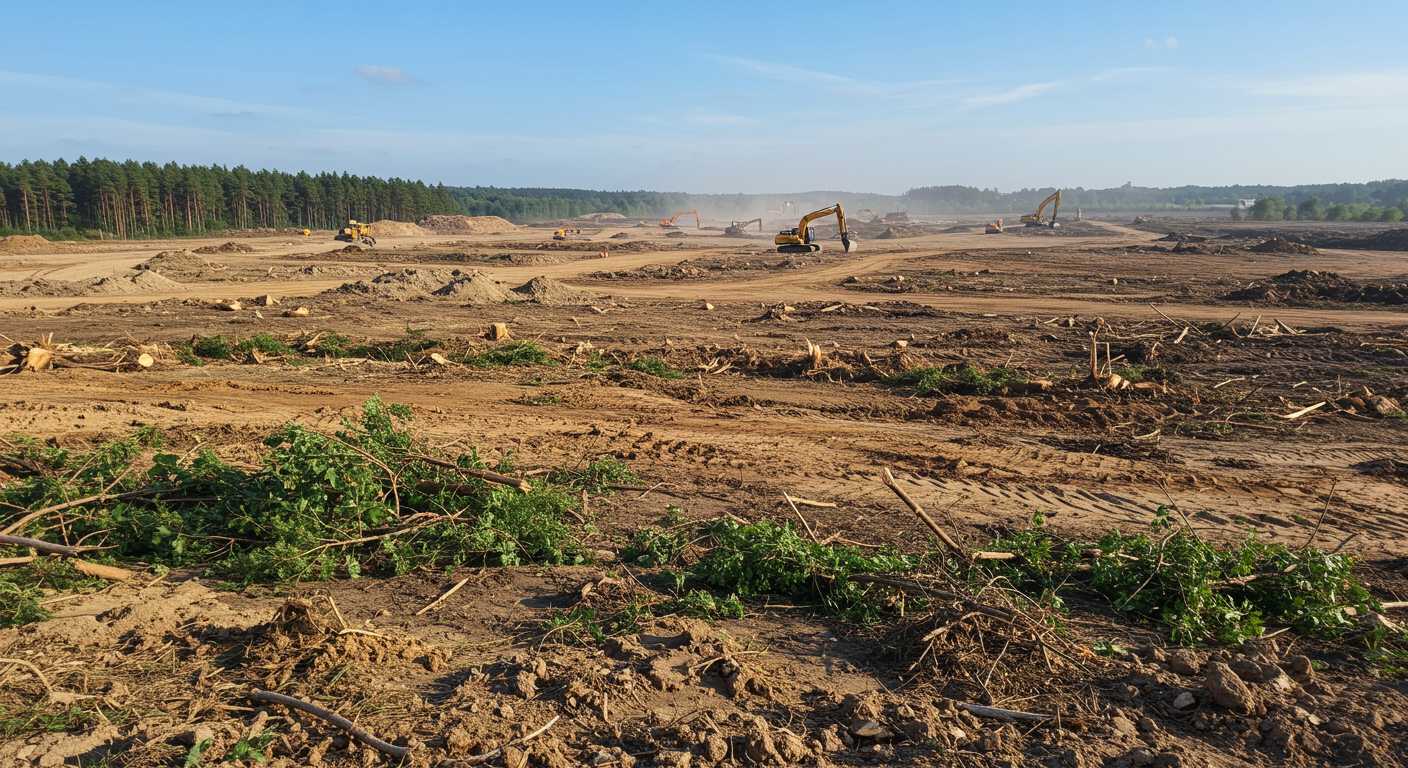 Раскорчёвка земли под промышленные парки
