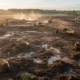 Раскорчёвка земли под промышленные ангары