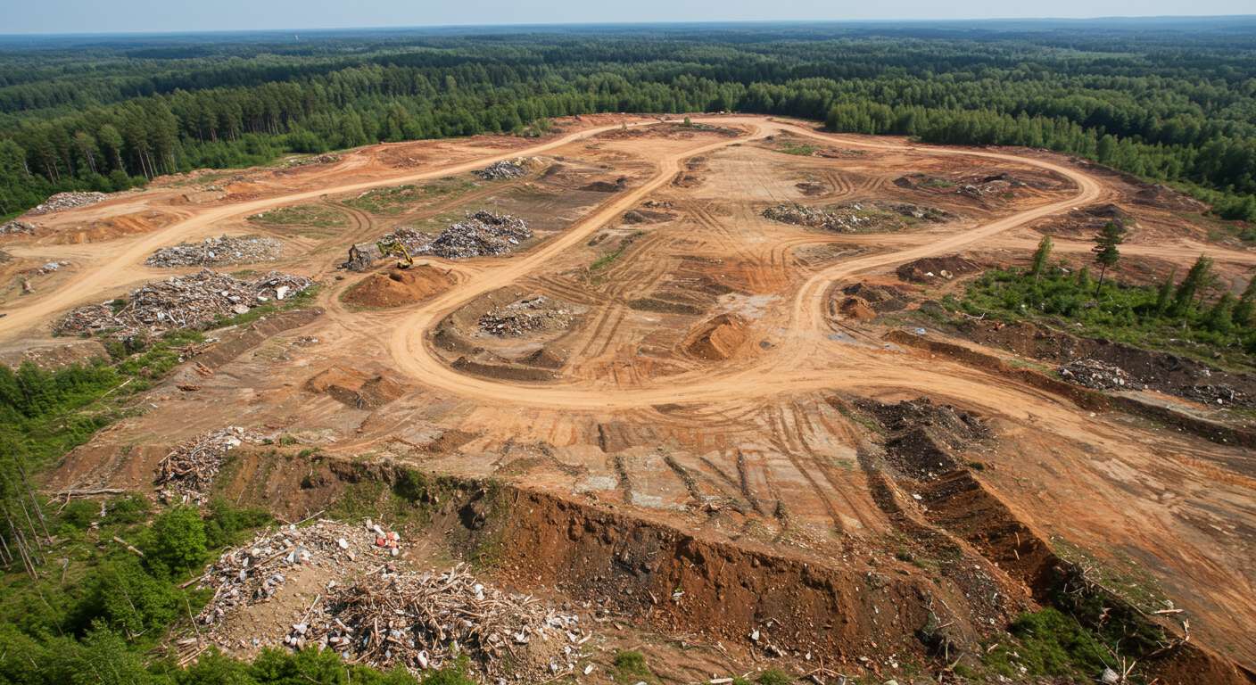 Раскорчёвка под строительство шахты
