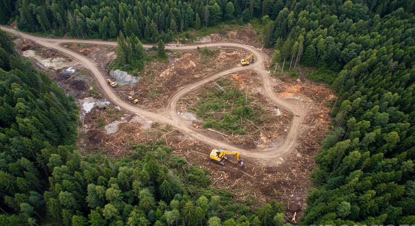 Раскорчёвка земли под энергетические объекты