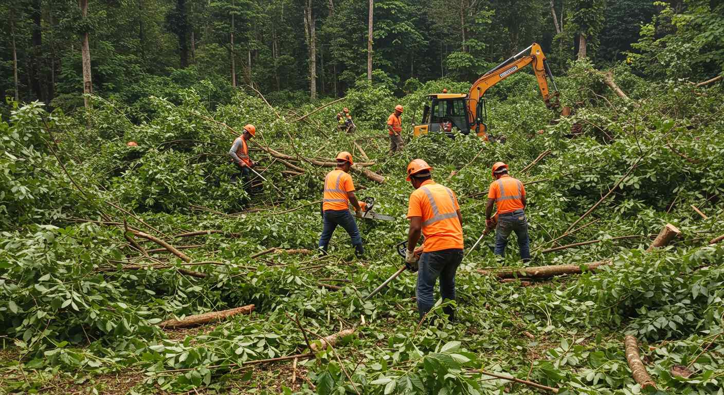Очистка участка от кустарника