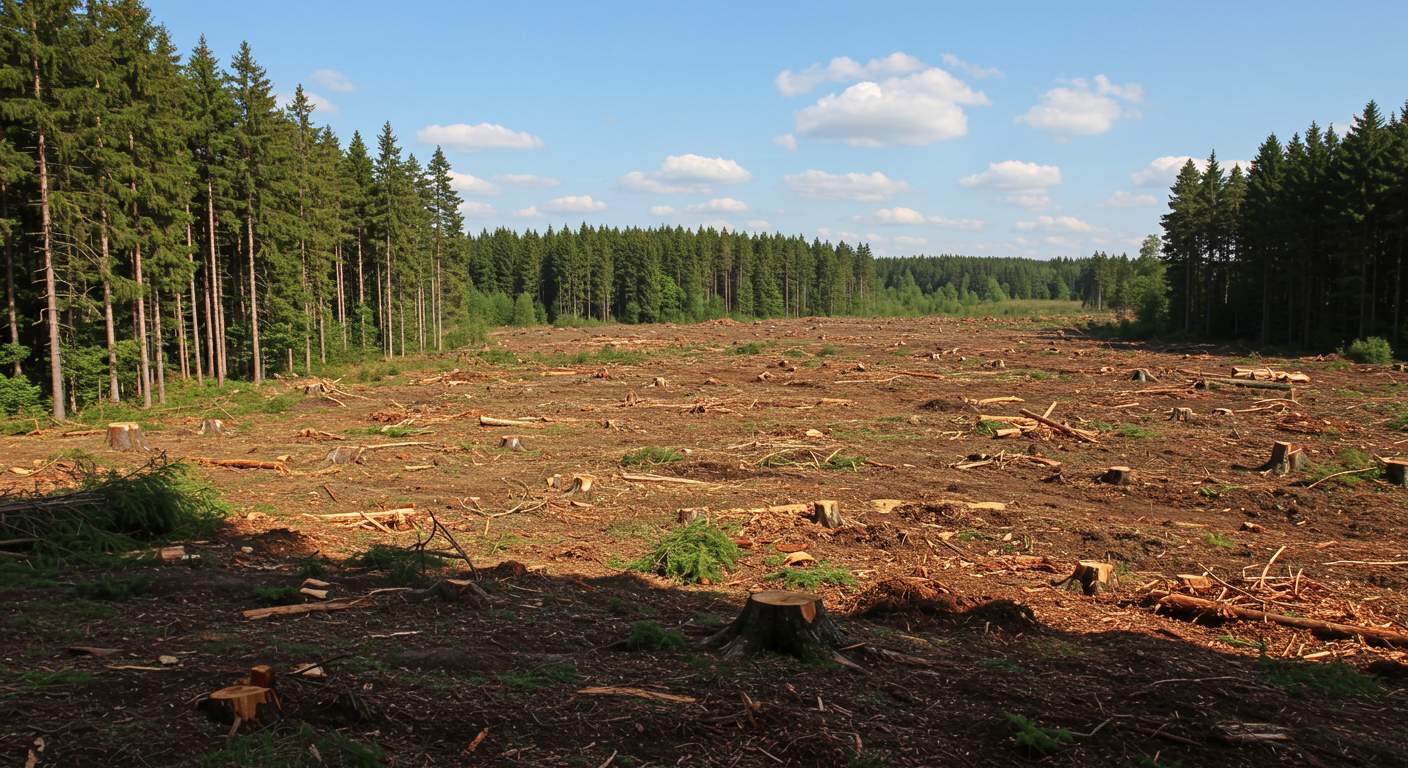 Раскорчёвка земель после вырубки