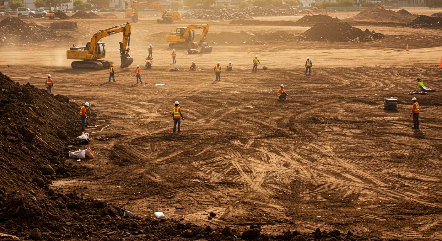 Раскорчёвка и выравнивание участка