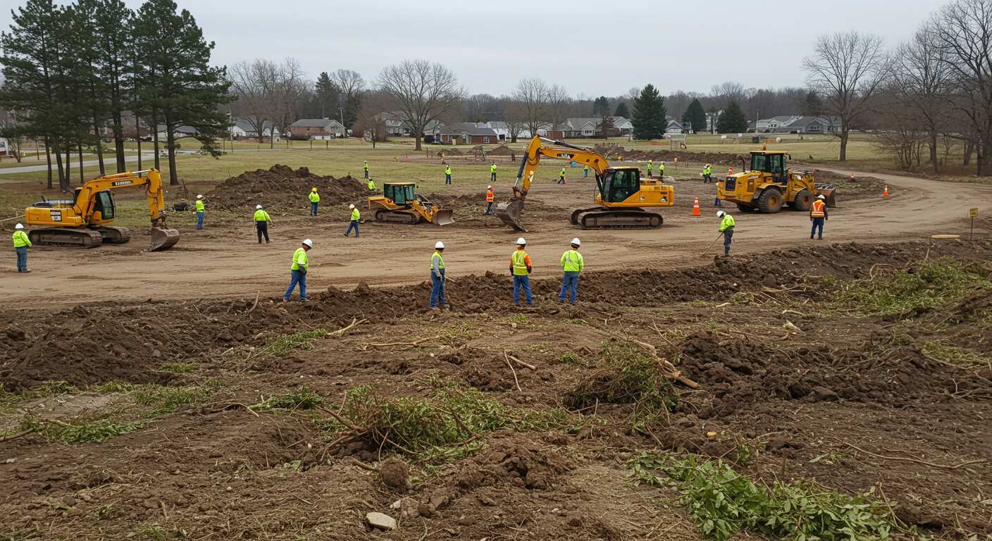Раскорчёвка территории под парк