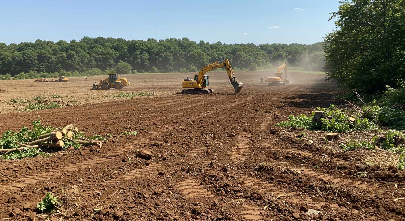 Подготовка участка под виноградник Раскорчёвка земли под виноградник